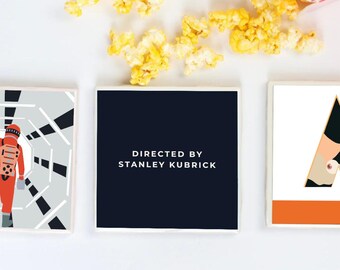 Posavasos dirigido por Stanley Kubrick / Regalo para amantes del cine / Decoración de director de cine / Regalo de cine clásico / Decoración para estudiantes de cine