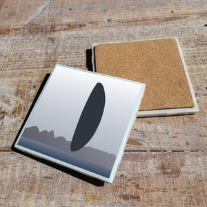 Arrival Movie Coaster w/ Minimalist Artwork | Ceramic Tile with High Gloss Finish and Cork Backer | Perfect Gift for Movie Buffs