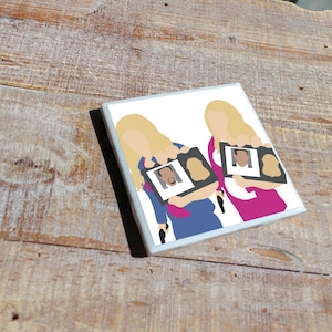 White Chicks Movie Coaster with Original Minimalist Artwork | Ceramic Tile with a High Gloss Finish & Cork Backer | Perfect for Home/Office