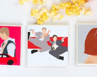 Posavasos de la película The Other Guys con diseño minimalista original / Azulejo de cerámica con acabado brillante y base de corcho / Perfecto para el hogar o la oficina