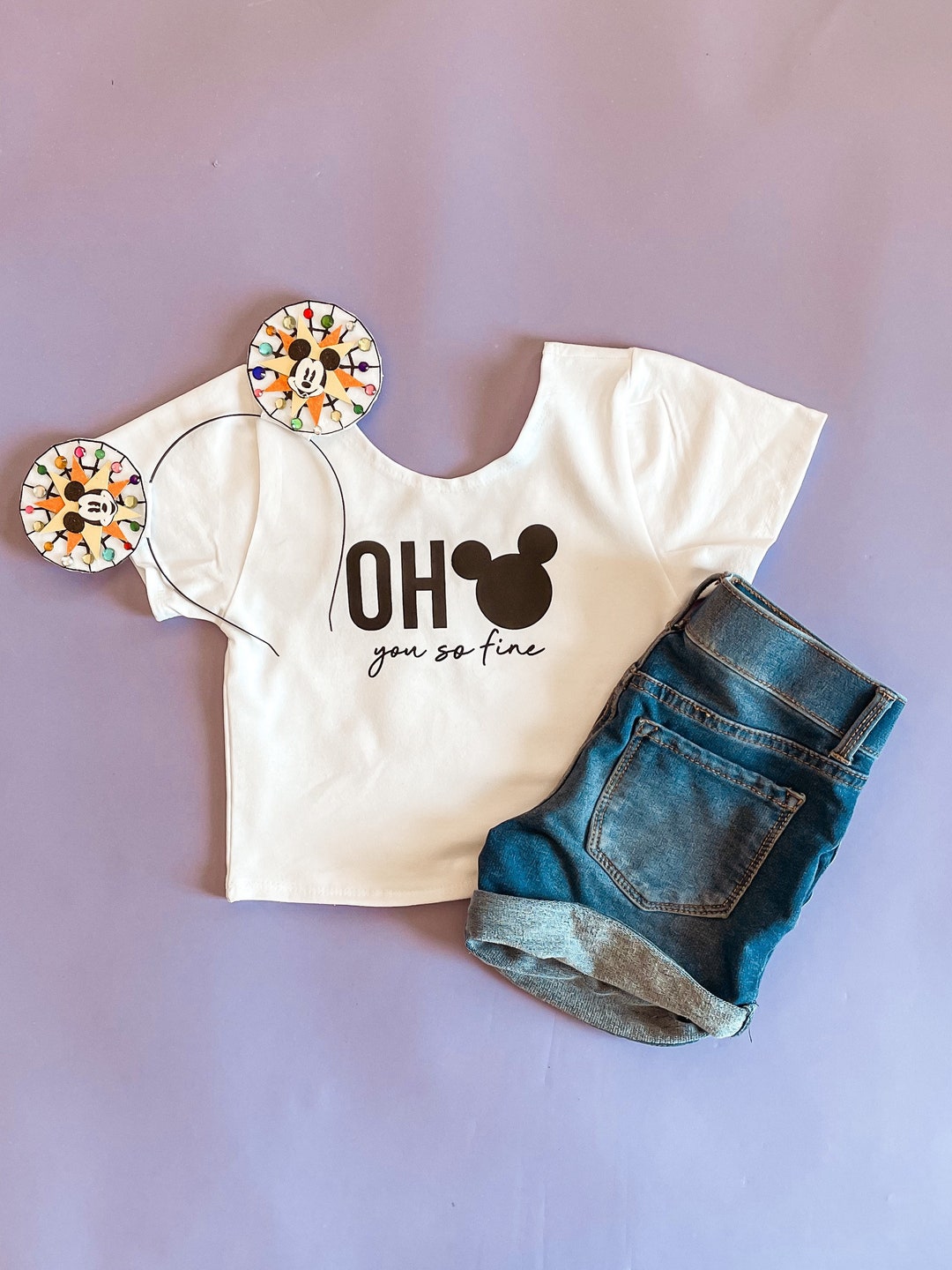 Oh Mickey Crop, Disney Crop, Girls Disney Outfit, Girls Outfit, Disney