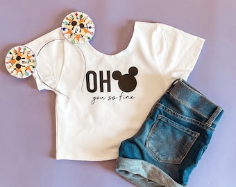 Oh Mickey Crop, Disney Crop, Girls Disney Outfit, Girls Outfit, Disney Tops, Disney Basic Tops, Mickey Shirt, Disney Day Outfit