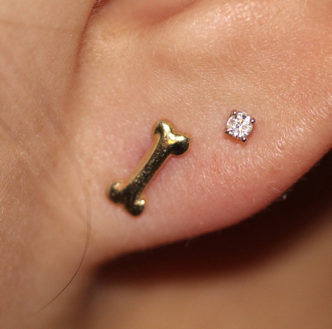 Dog Bone Earrings / Silver Earrings / Gold Dog Bone Earrings Etsy