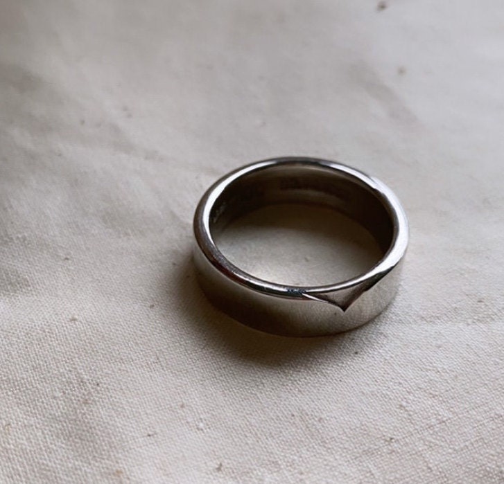 Bold Platinum Ring / Heavy Weight Ring for Him / Handmade Ring - Etsy