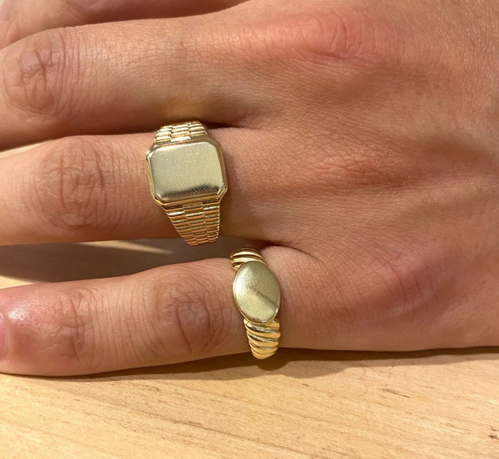18k Gold Men Ring / 14k Solid Gold / 18k Solid Gold / Etsy