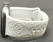 Sugar Skull Day of the Dead Dia de los Muertos Watch Band Fits 38 40 41MM and 42 44 45MM All Series 1-7 SE watches