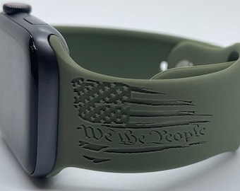 We The People| American Flag | Patriotic Style| Watch Band | Fits 38/40/41MM and 42/44/45/46/49MM Series 1-10 & SE/Ultra watches