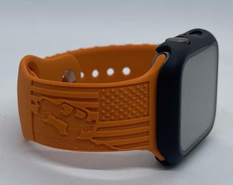Off-Road 4x4 American Flag and Tire Tread | Watch Band | Fits 38/40/41MM and 42/44/45/46/49 MM Series 1-10 & SE/Ultra watches