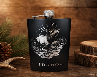 Op maat gegraveerde IDAHO ELK-fles