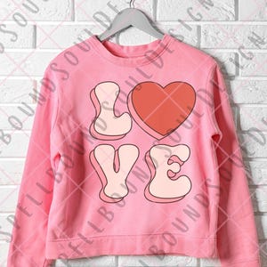 Retro Love Heart PNG | Groovy Valentine’s Day Digital Download | 70s-Inspired Clipart for Crafts & Sublimation