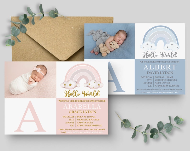 Personalised New Baby Thank You Cards Photo Birthday Thank You Notes Personalised Thank You Cards with Photo Baby Announcement Newborn Cards image 6