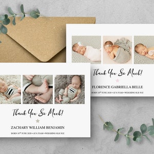 Personalised New Baby Thank You Cards Photo Birthday Thank You Notes Personalised Thank You Cards with Photo Baby Announcement Newborn Cards image 10