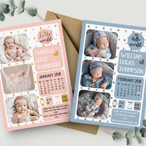 New Baby Thank You Cards Baby Thank You Card With Photos Personalised Photo Thank You Notes Baby Announcement Cards Newborn Photo Cards image 9