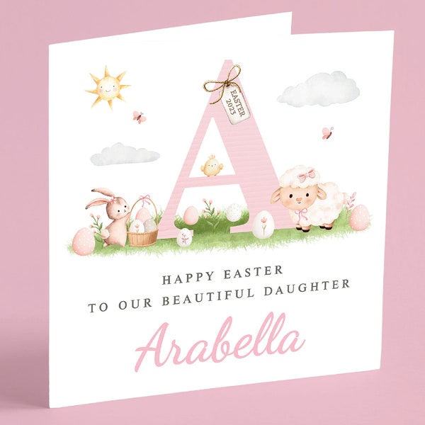 Personalised Easter Card, Granddaughter Easter Card, Daughter Easter Card, Niece, Cousin, Goddaughter, Baby Girl Easter Card GG72