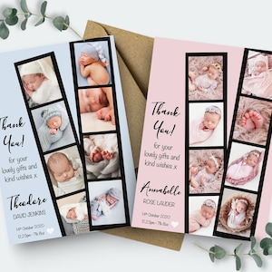 Personalised New Baby Thank You Cards Photo Birthday Thank You Notes Personalised Thank You Cards with Photo Baby Announcement Newborn Cards image 5