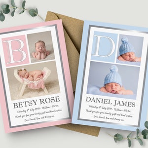 New Baby Thank You Cards Baby Thank You Card With Photos Personalised Photo Thank You Notes Baby Announcement Cards Newborn Photo Cards image 7