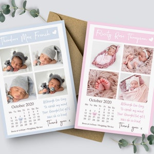 New Baby Thank You Cards Baby Thank You Card With Photos Personalised Photo Thank You Notes Baby Announcement Cards Newborn Photo Cards image 2