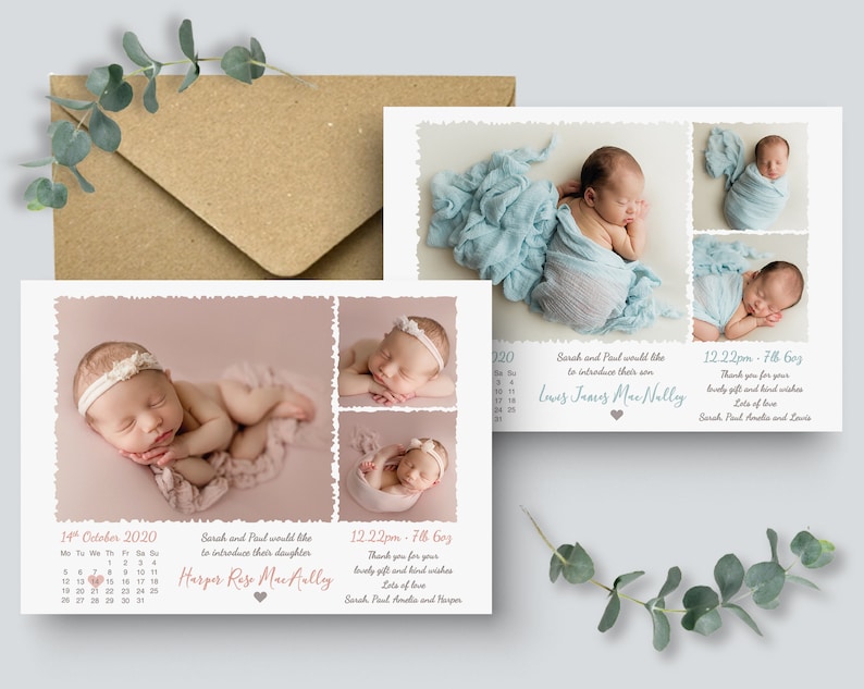 Personalised New Baby Thank You Cards Photo Birthday Thank You Notes Personalised Thank You Cards with Photo Baby Announcement Newborn Cards image 4