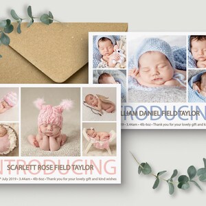 New Baby Thank You Cards Baby Thank You Card With Photos Personalised Photo Thank You Notes Baby Announcement Cards Newborn Photo Cards image 8
