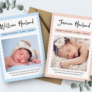 New Baby Thank You Cards Baby Thank You Card With Photos Personalised Photo Thank You Notes Baby Announcement Cards Newborn Photo Cards image 10