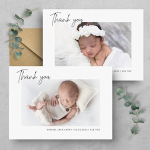 New Baby Thank You Cards Birth Announcement Cards With Photo Birth Announcement Photo Cards New Baby Photo Personalised Cards Newborn Cards