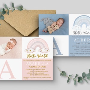 New Baby Thank You Cards Baby Thank You Card With Photos Personalised Photo Thank You Notes Baby Announcement Cards Newborn Photo Cards image 6