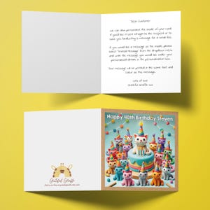 Personalised Cat Birthday Card with Party Cats Illustration – For Cat Lovers | GG118 image 10
