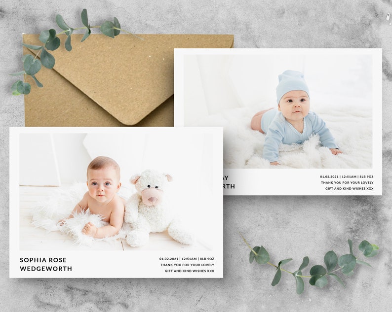 Personalised New Baby Thank You Cards Photo Birthday Thank You Notes Personalised Thank You Cards with Photo Baby Announcement Newborn Cards image 8