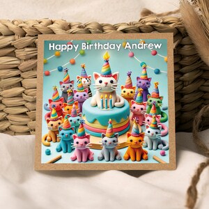 Personalised Cat Birthday Card with Party Cats Illustration – For Cat Lovers | GG118 image 7