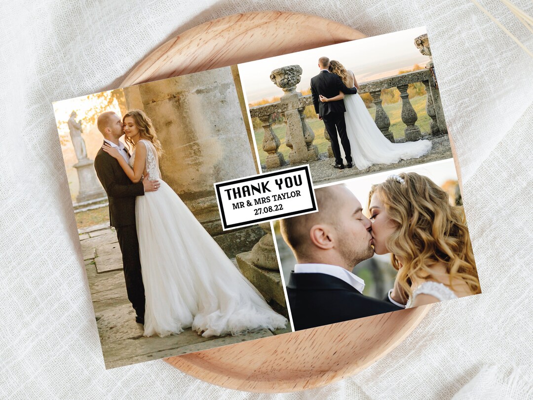 Personalised Wedding Photo Thank You Cards - Etsy UK