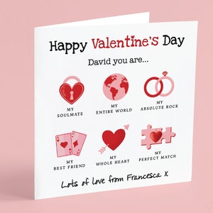 Personalised Valentines Day Card, Name Valentines Day Card, Valentine's Day Card For Husband, Wife, Boyfriend, Girlfriend, Fiancé