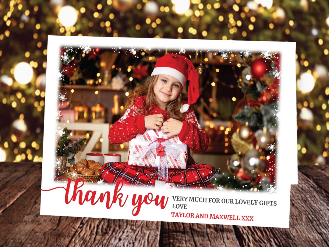 Personalised Christmas Thank You Postcards, Personalised Christmas