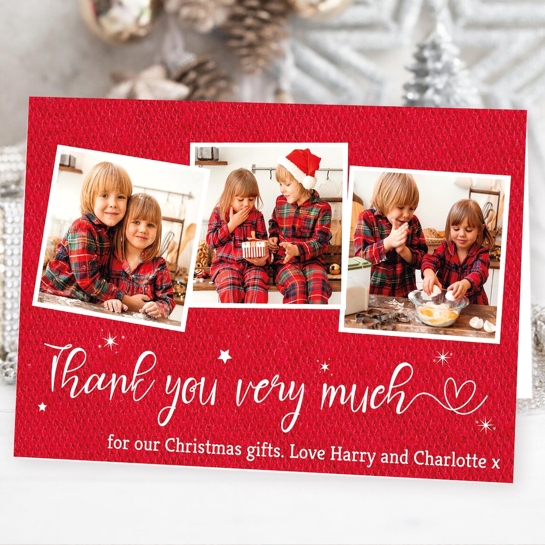 Thank You Cards: Personalised Christmas Photo Designs (A6 Cards) - Etsy UK