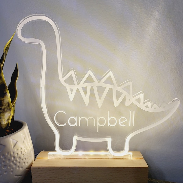 Night Light Dinosauar Trex Dino Night Sky lamp Custom Personalized name reading light table bedroom boys room Jurassic gift birthday