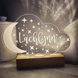 Night Light Moon and Stars Night Sky lamp Custom Personalized name reading light table bedroom