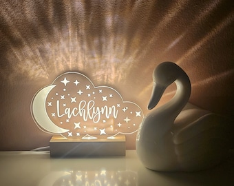 Night Light Moon and Stars Night Sky lamp Custom Personalized name reading light table bedroom