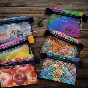 ¡Nuevo! Dyneema - Cartera minimalista ultraligera con cremallera para senderismo - Estampados personalizados