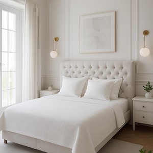 Chesterfield Upholstered panel headboard quilted Capitone soft panels wall decorations |modern bedroom decoration upholstered headrest