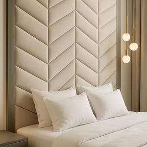 Pannelli imbottiti a spina di pesce eleganti e personalizzati - Decorazioni murali a spina di pesce chic per spazi moderni