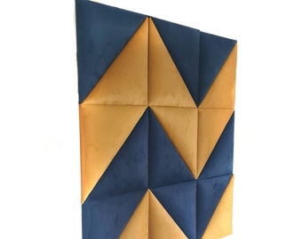 Panneaux rembourrés chics en triangle droit sur mesure - Art mural géométrique contemporain pour intérieurs élégants