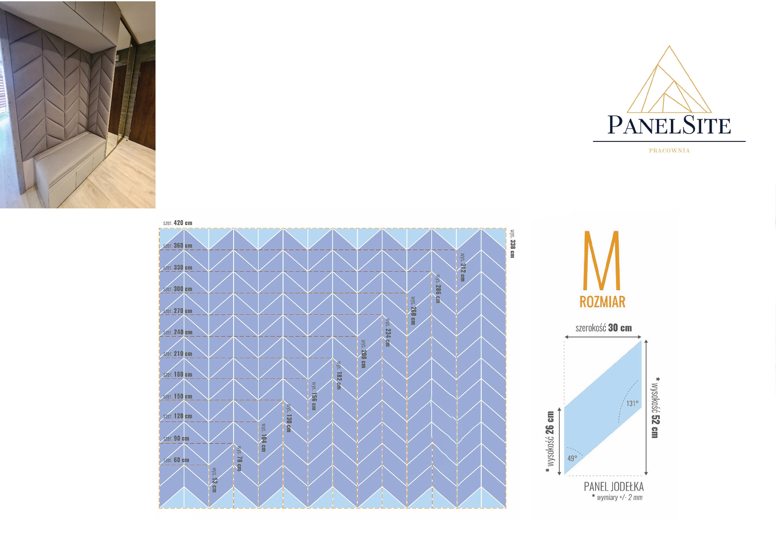 Custom-made Elegant Herringbone Upholstered Panels - Sophisticated ...