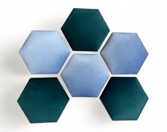 Upholstered soft wall panels and padded boards, Upholstered head panel, hexagon velored wall panel