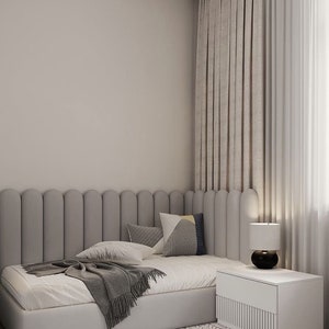 Wall headboard upholstered panels, large selection of colors and sizes, Wall Panel, Bedroom Decoration, Wall Decor 画像 6