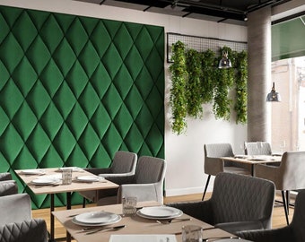 Custom-Made Elegant Diamond Upholstered Panels - Sophisticated Wall Decor for Modern Interiors