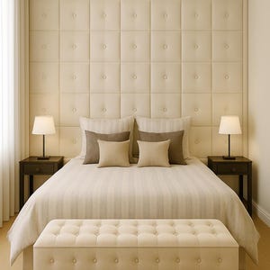 Exclusive Button-Tufted Upholstered Wall Panels - Sleek Square & Rectangular Designs for Luxurious Home Decor