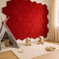 Velvet Hexagon Upholstered Wall Panels & Soft Padded Boards - Stylish Headboard Decor