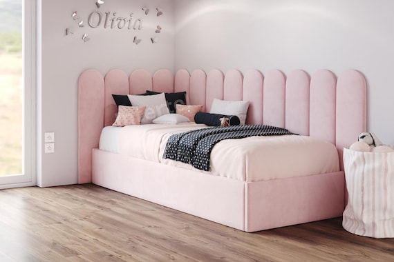 Panneaux Muraux Rembourrés RAVIO Noir 70x30cm - Tête De Lit 3D Avec Mousse, Décoration Murale Chambre