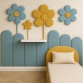 Wall headboard upholstered panels, large selection of colors and sizes, Wall Panel, Bedroom Decoration, Wall Decor