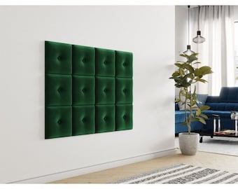 Exclusivos paneles de pared tapizados con botones: elegantes diseños cuadrados y rectangulares para una lujosa decoración del hogar