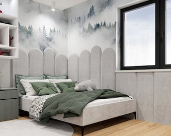 Wandhoofdeinde gestoffeerde panelen, grote keuze aan kleuren en maten, wandpaneel, slaapkamerdecoratie, wanddecoratie